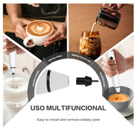 Batidor Espumador Doble Cabezal Recargable