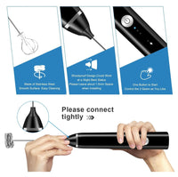 Batidor Espumador Doble Cabezal Recargable